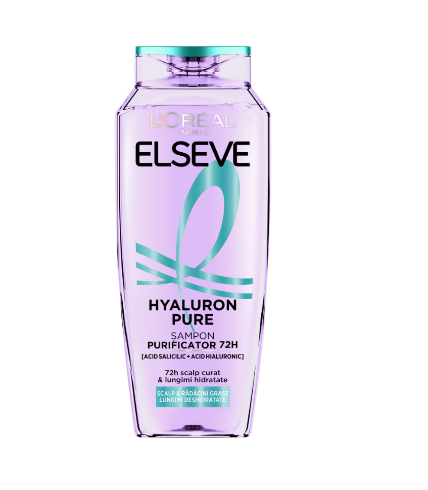 L’Oréal Elseve Hyaluron Pure șampon purificator 72H pentru scalp gras