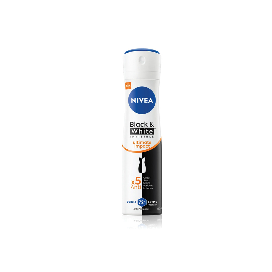 Deodorant Antiperspirant Spray - Nivea Black&White Invisible Ultimate Impact, 150 ml