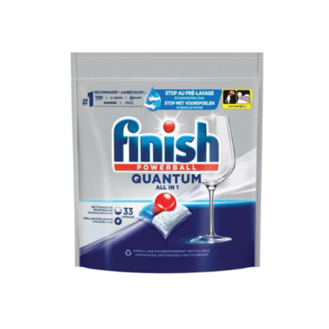 Tablete vase Finish Quantum All In One, 33 bucăți